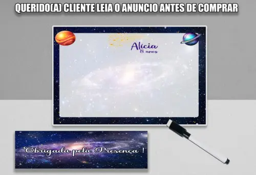 Lousinha Magica 20x15 e Canetinha Personalizada Galaxia