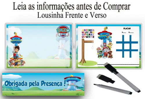 Lousinha Magica 3x1 Lembrancinhas Festa Patrulha Canina