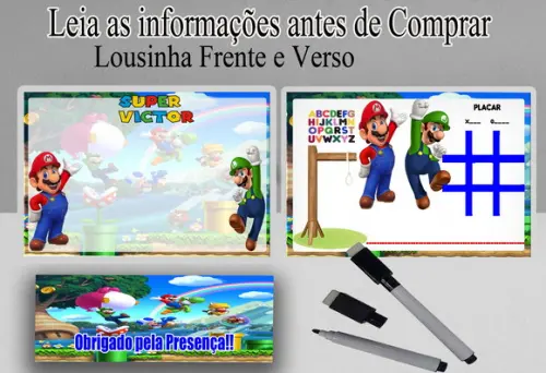 Lousinha Magica 3x1+ Canetinha Personalizada do Super Mario