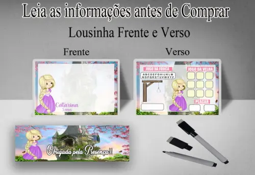 Lousinha Mágica Frente e Verso da Rapunzel Enrolados