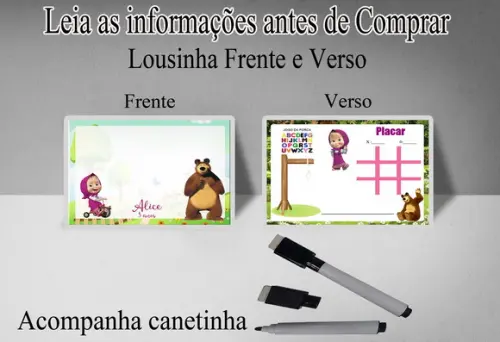 Lousinha Magica para Lembrancinhas da Marsha e o Urso