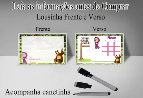 Lousinha Magica para Lembrancinhas da Marsha e o Urso