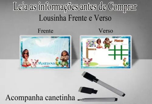 Lousinha Magica Personalizada 3x1 da Moana