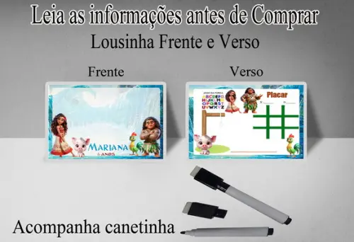 Lousinha Magica Personalizada 3x1 da Moana