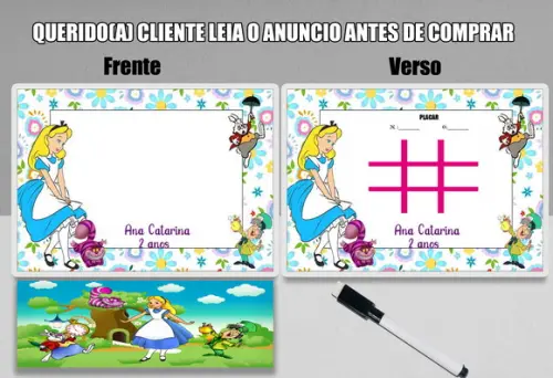 Lousinha Personalizada da Alice no Pais das Maravilhas
