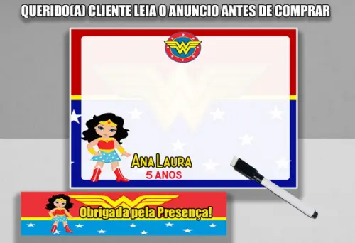 Lousinha Personalizada Lembrancinhas da Mulher Maravilha