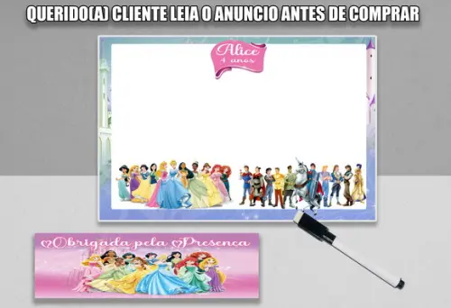 Lousinha Personalizada Princesas e Principe Disney