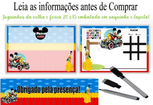 Lousnha Magica 3x1 + Canetinha Festa do Mickey Mouse
