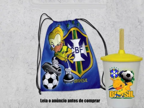 Mochila +copo Twister Brasil Copa do Mundo