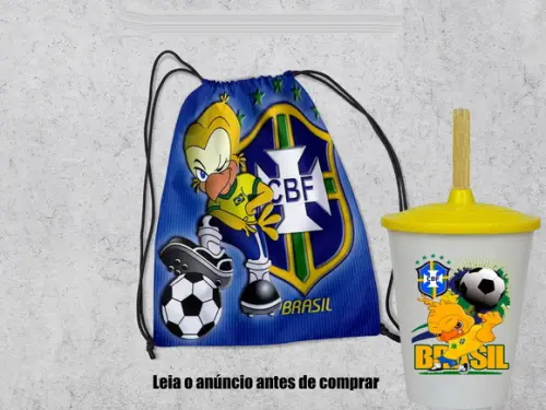 Mochila +copo Twister Brasil Copa do Mundo