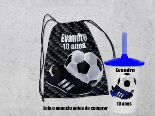 Mochila +copo Twister Personalizado Tema Futebol