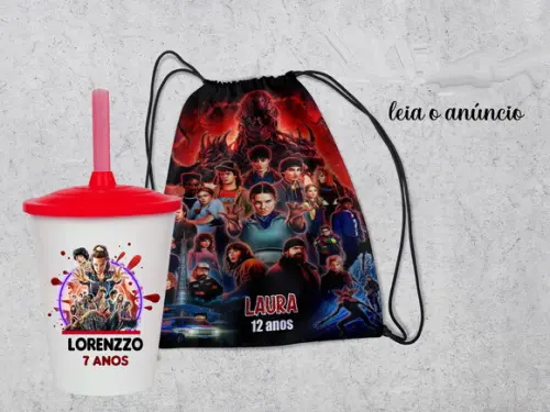 Mochila +copo Twister Stranger Things