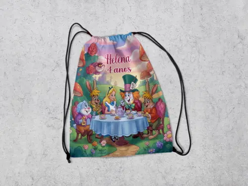 Mochila de Lembrancinhas da Alice no Pais das Maravilhas