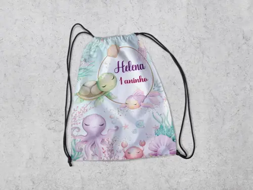 Mochila para Aniversario Festa no Fundo do Mar
