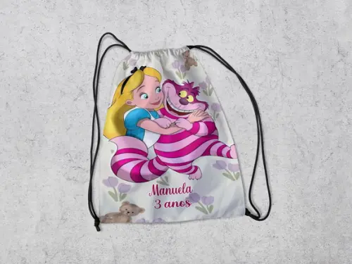 Mochila para Lembrancinhas Alice no Pais das Maravilhas