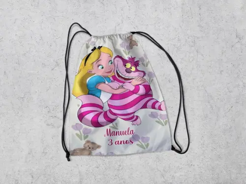 Mochila para Lembrancinhas Alice no Pais das Maravilhas