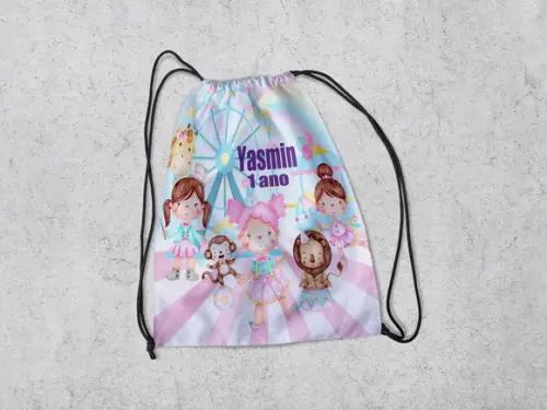 Mochila para Lembrancinhas Circo Rosa