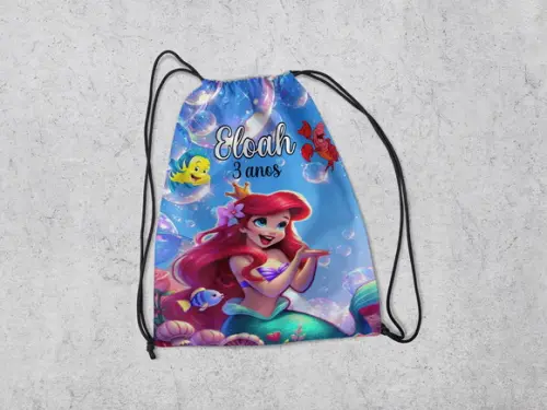 Mochila para Saquinho Surpresa Sereia Ariel