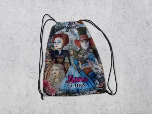 Mochila Personalizada do Pais das Maravilhas da Alice