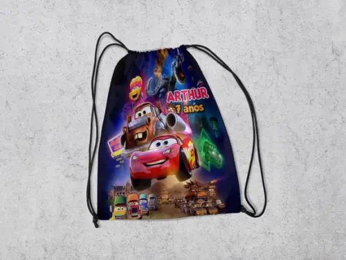 Mochila Sacola Surpresa Personalizada Carros Disney