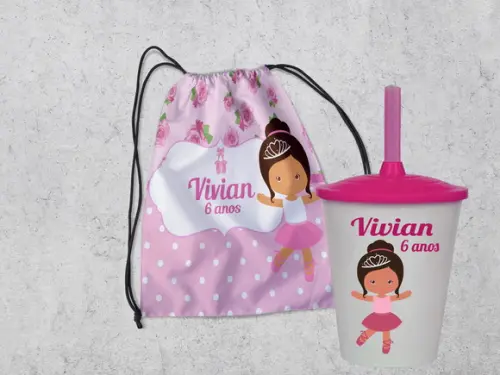 Mochila+copo Twister da Bailarina