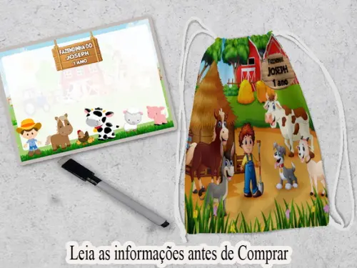 Mochilinha + Lousa Magica Fazendinha