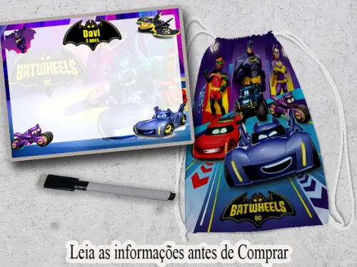 Mochilinha e Lousa Magica Batwheels