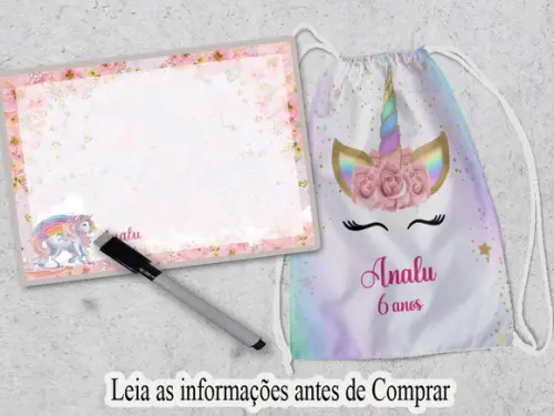 Mochilinha e Lousa Magica do Unicornio