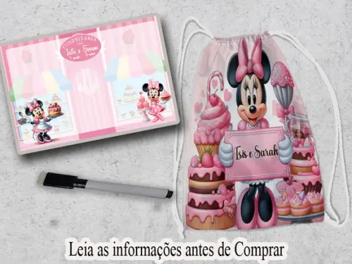 Mochilinha e Lousa Magica da Minnie Confeiteira