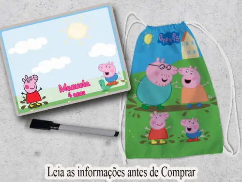 Mochilinha e Lousa Magica Pepa