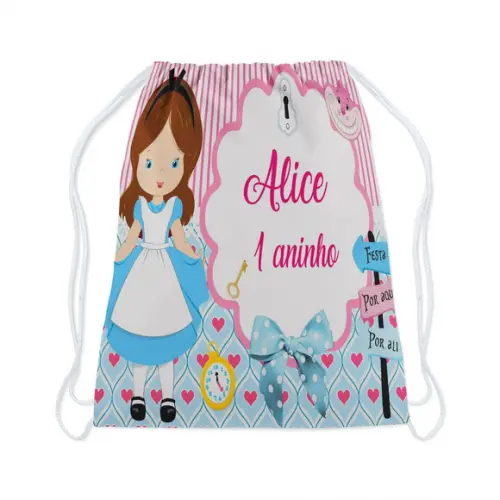 Mochilinha Personalizada da Alice no Pais das Maravilhas