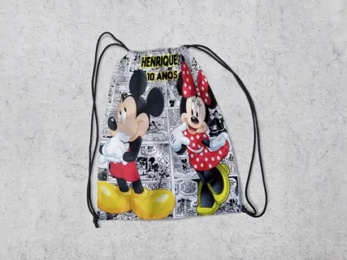 Mochilinha Personalizada do Mickey e Minnie