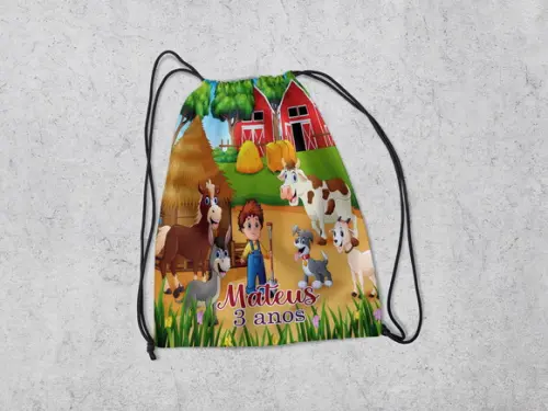 Mochilinha Personalizada Fazendinha