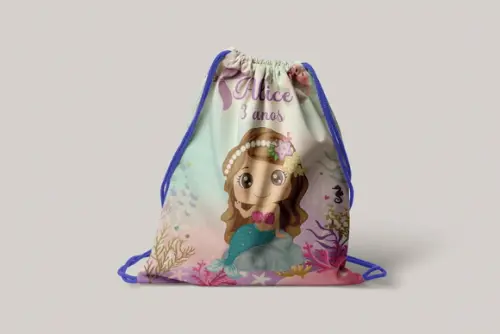 Mochilinha Personalizada Sereia Baby