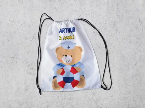 Mochilinha Personalizada Ursinho Marinheiro