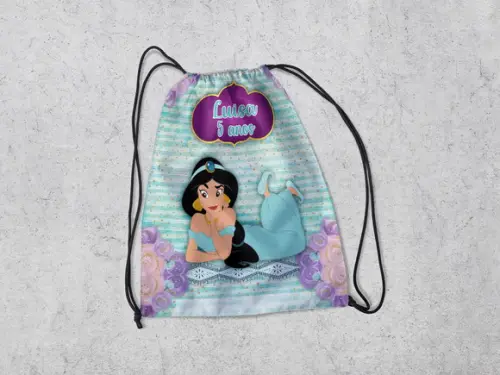 Mochilinha Sacolinha da Princesa Jasmine