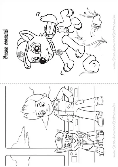 Revistinha e Giz de Cera para Colorir da Patrulha Canina