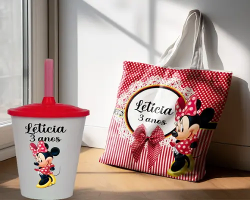 Sacolinha Ecobag e Copo Twister da Minnie
