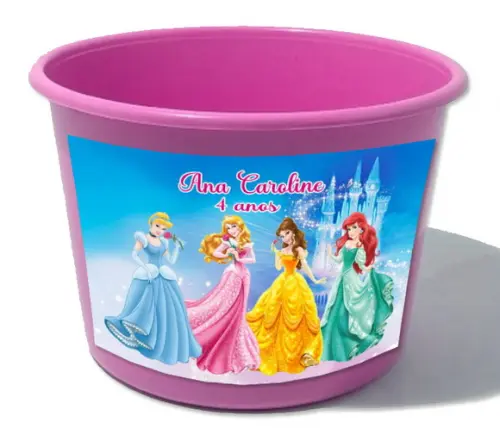 Balde de Pipoca 1,5 Personalizado das Princesas Disney