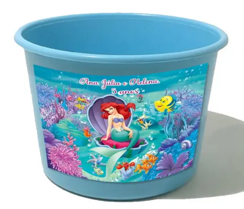Balde de Pipoca 1,5 Personalizado da Sereia Ariel