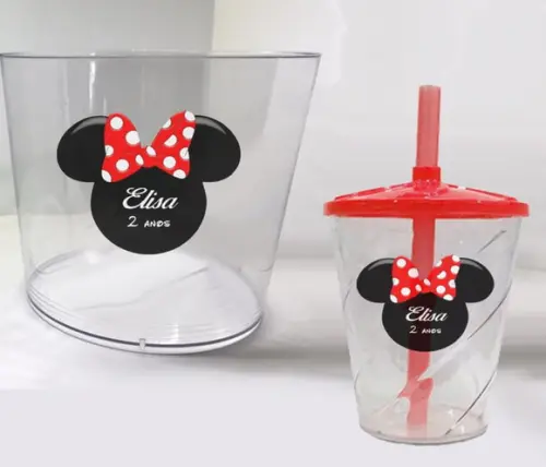 Balde de Pipoca e Copo Twister da Minnie