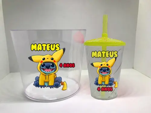 Balde de Pipoca e Copo Twister do Pokemon