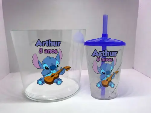 Balde de Pipoca e Copo Twister do Stitch