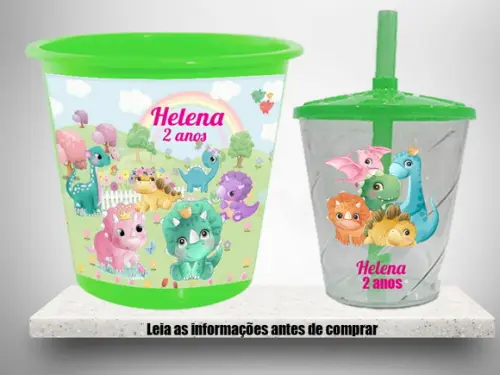 Balde de Pipoca e Copo Twister dos Dinossauros Baby