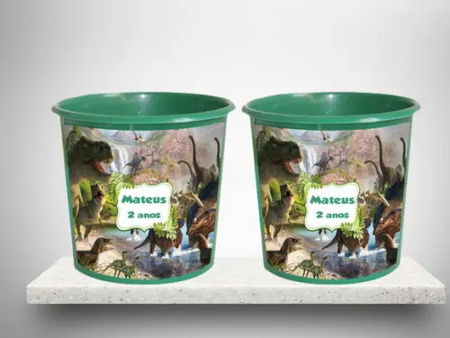 Balde de Pipoca para Lembrancinhas Dinossauros
