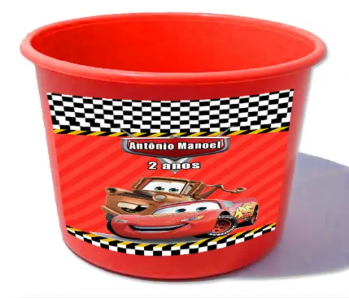 Balde de Pipoca Personalizado Carros Disney Macquen