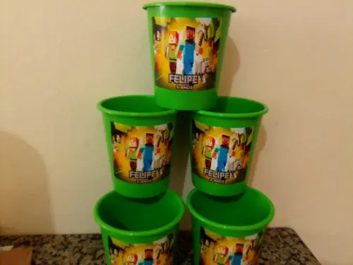 Balde de Pipoca Personalizado Minecraft