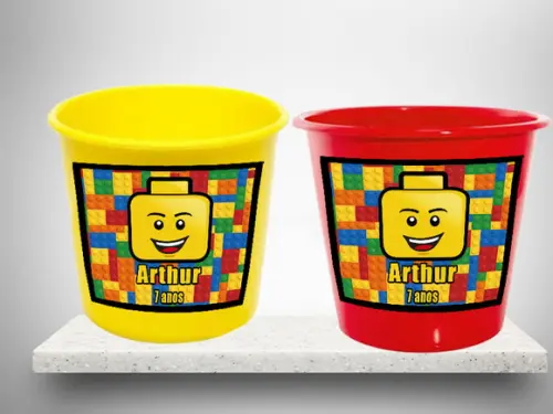 Balde de Pipoca Personalizado Lego