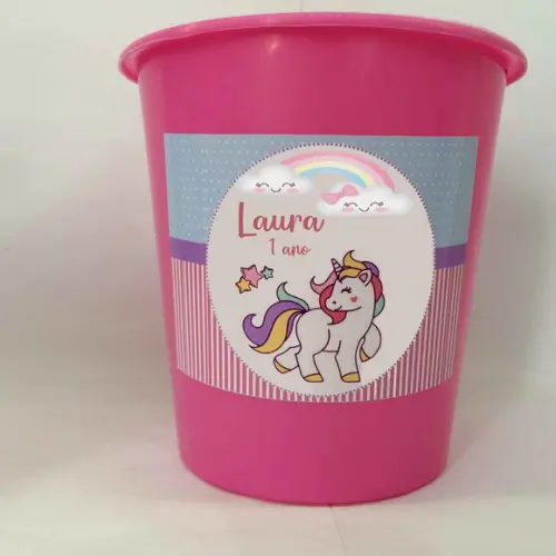 Balde de Pipoca Personalizado Unicornio