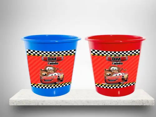Baldinho de Pipoca para Festa Carros Disney Macqueen